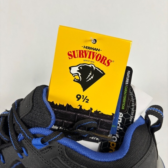 Herman Survivors Men's Cassle Composite Toe Low Profile Work Shoe 9 Black | Blue - Picture 8 of 11